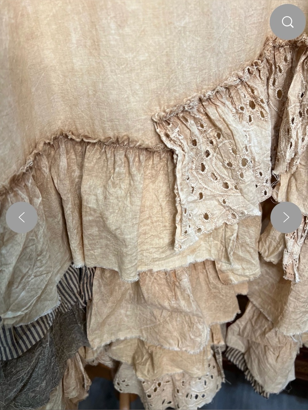 🆕 Paper Lace | Artsy Tea Dye Ruffle Hem Dress S - Picture 3 of 10